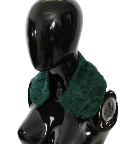 Dolce & Gabbana Elegant Lambskin Fur Scarf in Lush Green