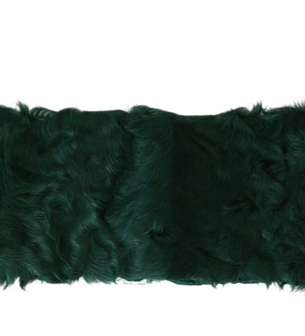 Dolce & Gabbana Elegant Lambskin Fur Scarf in Lush Green