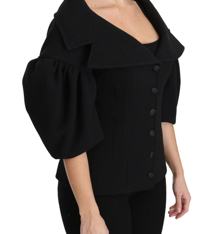 Dolce & Gabbana Elegant Black Virgin Wool Coat