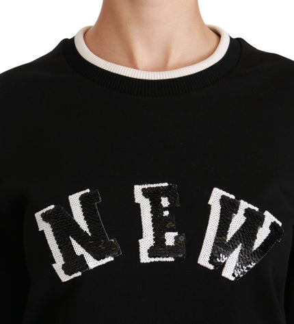 Dolce & Gabbana Chic Black Sequined Cotton Sweater