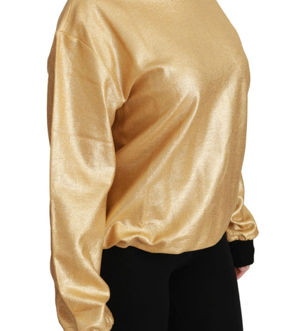 Dolce &amp; Gabbana Elegante Maglione Girocollo In Cotone Oro