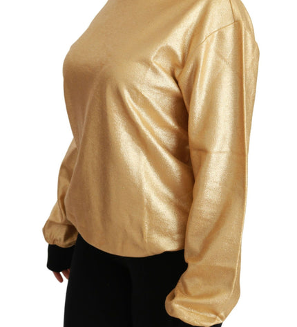 Dolce & Gabbana Elegant Gold Crew Neck Cotton Sweater