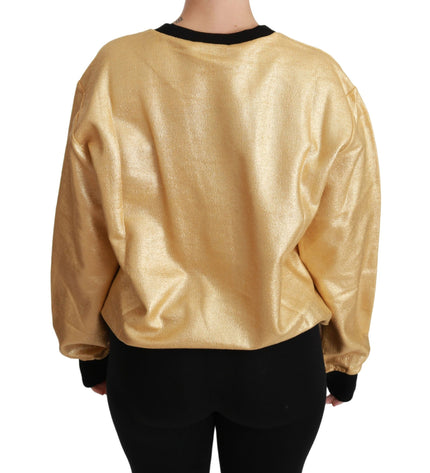 Dolce & Gabbana Elegant Gold Crew Neck Cotton Sweater