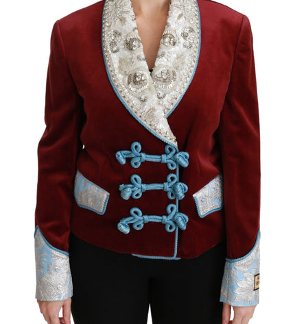 Dolce &amp; Gabbana Opulento blazer rosso con dettagli barocchi