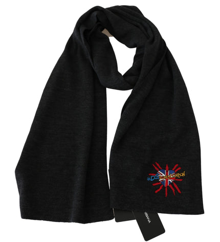 Dolce & Gabbana Chic Woolen Embroidered Men's Scarf