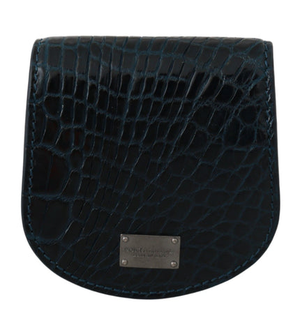 Dolce & Gabbana Exquisite Dark Blue Coin Case Wallet