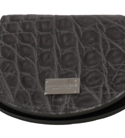 Dolce & Gabbana Exotic Gray Leather Condom Case Wallet