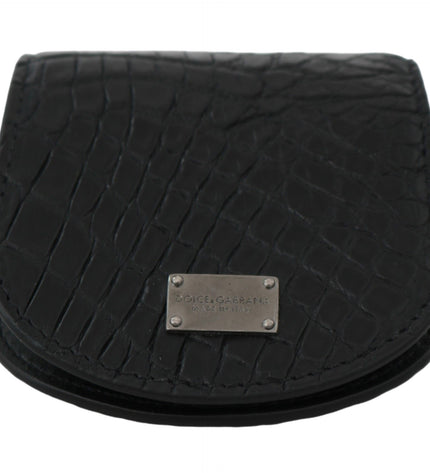 Dolce & Gabbana Sleek Black Leather Coin Case Wallet