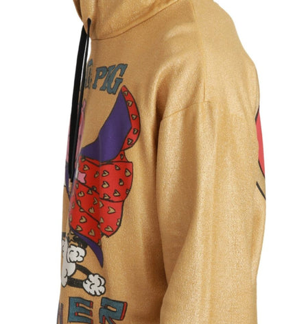 Dolce &amp; Gabbana Squisito maglione in cotone con cappuccio color oro