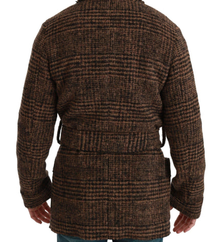 Dolce & Gabbana Elegant Brown Alpaca Blend Belted Cape Jacket