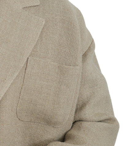 Dolce & Gabbana Chic Beige Jute Single-Breasted Blazer