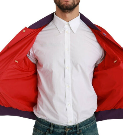 Dolce &amp; Gabbana Bomber rosso vivace con motivo multicolore