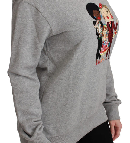 Dolce & Gabbana Elegant Multicolor Embroidered Crew-neck Sweater