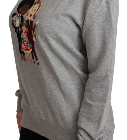 Dolce & Gabbana Elegant Multicolor Embroidered Crew-neck Sweater