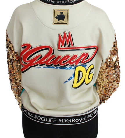 Dolce & Gabbana Chic Multicolor Motive Sequined Sweater