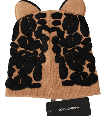 Dolce &amp; Gabbana Elegante berretto ricamato in misto cashmere