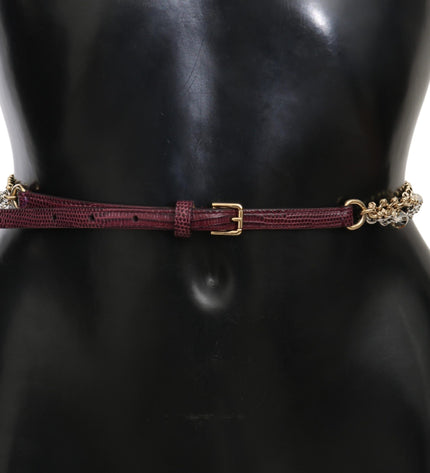 Dolce & Gabbana Crystal Studded Waist Belt in Purple