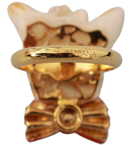 Dolce & Gabbana Chic Canine Gold-Tone Statement Ring