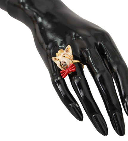 Dolce & Gabbana Chic Canine Gold-Tone Statement Ring