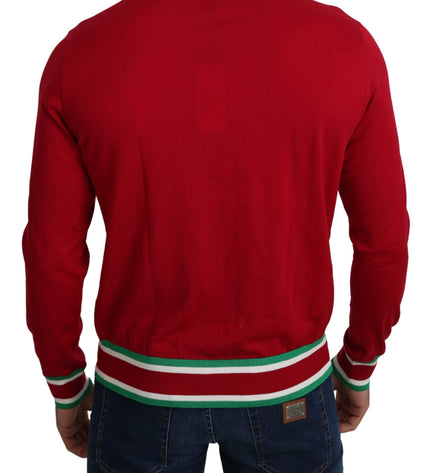 Dolce & Gabbana Elegant Red Wool-Silk Crewneck Sweater