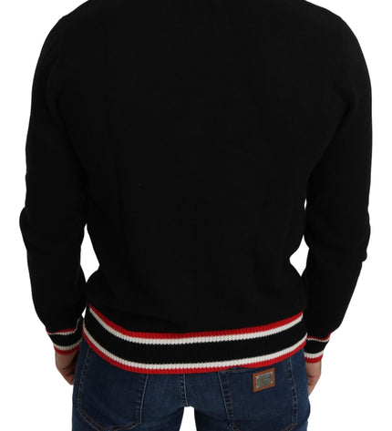 Dolce &amp; Gabbana Elegante Maglione Girocollo In Cashmere Nero