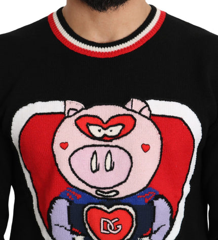 Dolce &amp; Gabbana Elegante Maglione Girocollo In Cashmere Nero