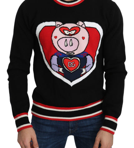 Dolce & Gabbana Elegant Black Cashmere Crew Neck Sweater