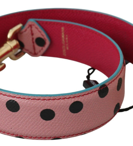 Dolce & Gabbana Elegant Pink Polka-Dotted Leather Shoulder Strap