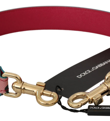 Dolce & Gabbana Elegant Pink Polka-Dotted Leather Shoulder Strap