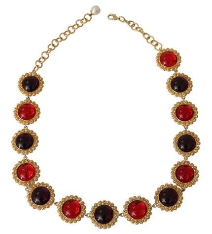 Dolce & Gabbana Elegant Crystal Charm Statement Necklace