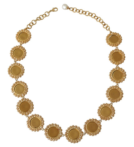 Dolce & Gabbana Elegant Crystal Charm Statement Necklace