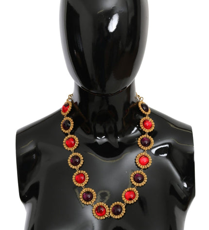 Dolce & Gabbana Elegant Crystal Charm Statement Necklace