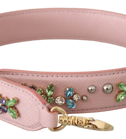 Dolce &amp; Gabbana Splendido cinturino in pelle con borchie di cristalli rosa