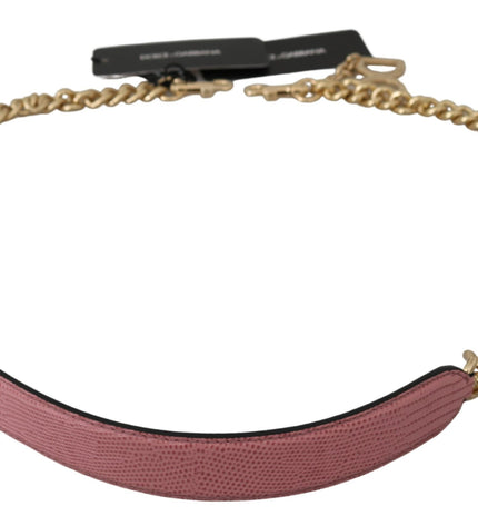 Dolce & Gabbana Elegant Pink Gold Leather Shoulder Strap