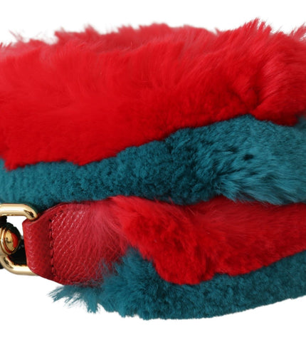 Dolce & Gabbana Elegant Red Lapin Fur Shoulder Strap