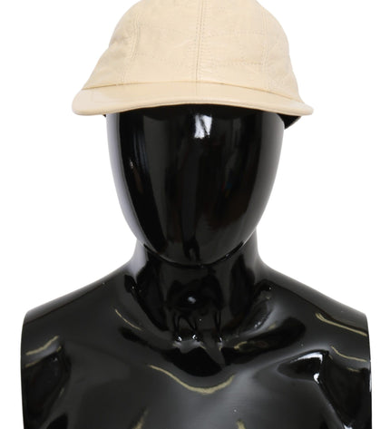 Dolce & Gabbana Elegant White Lambskin Leather Baseball Cap