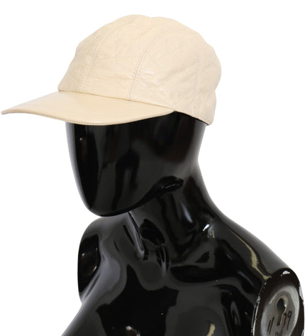 Dolce & Gabbana Elegant White Lambskin Leather Baseball Cap