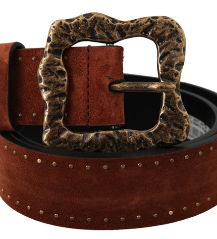 Dolce & Gabbana Elegant Suede Leather Belt with Gold Studs