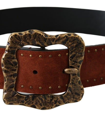 Dolce & Gabbana Elegant Suede Leather Belt with Gold Studs