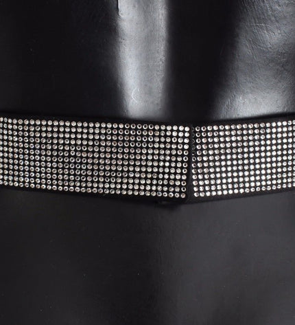 Dolce & Gabbana Black Silk Crystal Bow Waist Belt Elegance