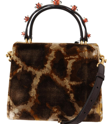 Dolce & Gabbana Elegant Giraffe Pattern Welcome Bag with Gold Accents