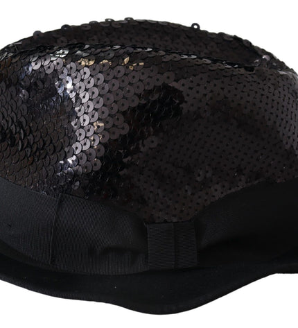 Dolce &amp; Gabbana Elegante cappello Fedora con paillettes nere