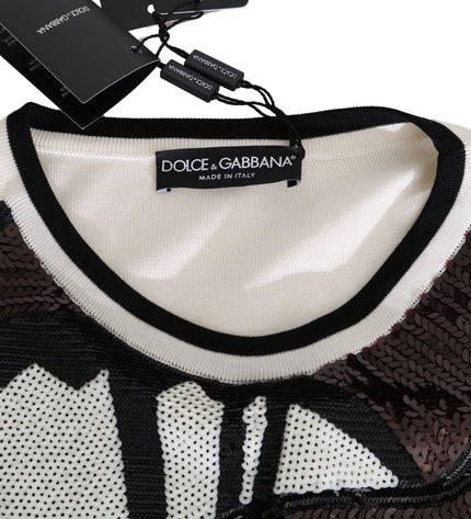 Dolce & Gabbana New York Jazz Sequined Silk Sweater