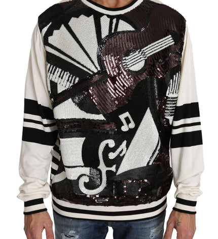 Dolce & Gabbana New York Jazz Sequined Silk Sweater