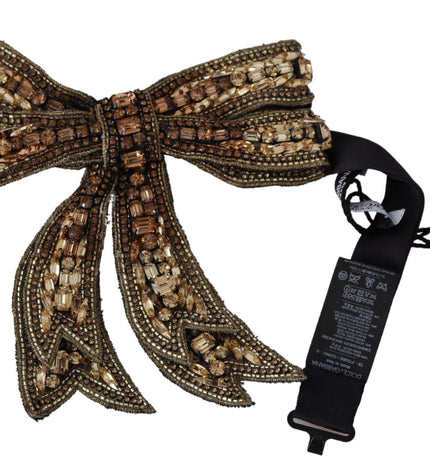 Dolce & Gabbana Elegant Gold Silk Embellished Bowtie