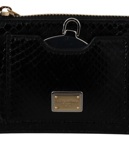 Dolce & Gabbana Elegant Python Pattern Leather Wristlet Wallet