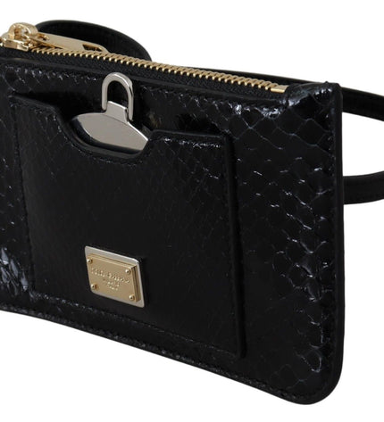 Dolce & Gabbana Elegant Python Pattern Leather Wristlet Wallet