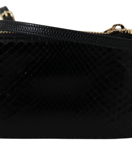 Dolce & Gabbana Elegant Python Pattern Leather Wristlet Wallet