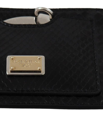 Dolce & Gabbana Elegant Python Pattern Leather Wristlet Wallet