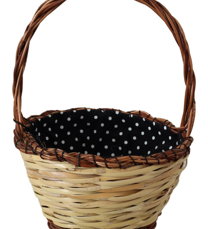 Dolce & Gabbana Chic Beige Wicker Basket Tote Bag